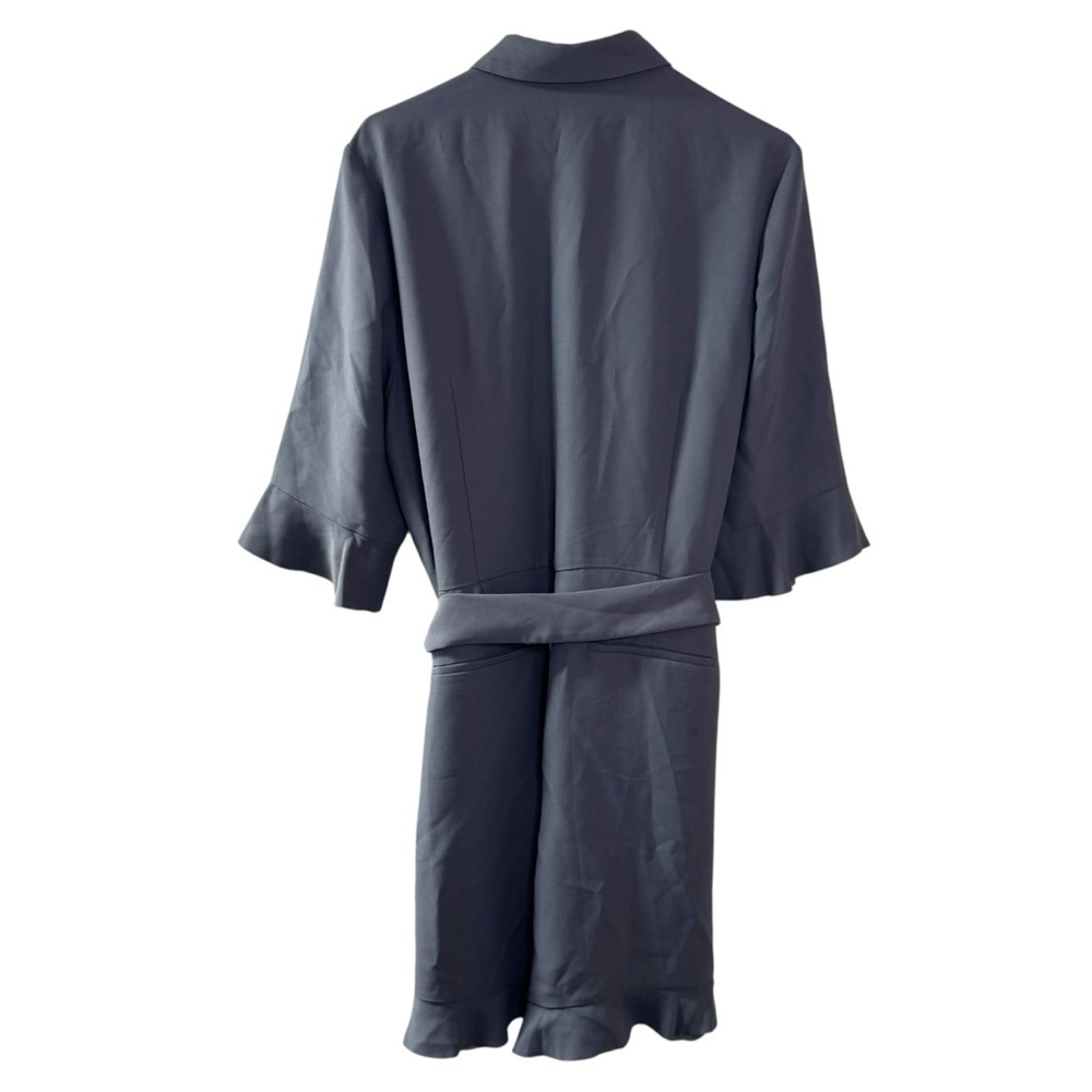 NWT BANANA REPUBLIC Flutter Sleeve Ruffle Trim Romper Shorts Gray Womens Sz 16 - Picture 6 of 16